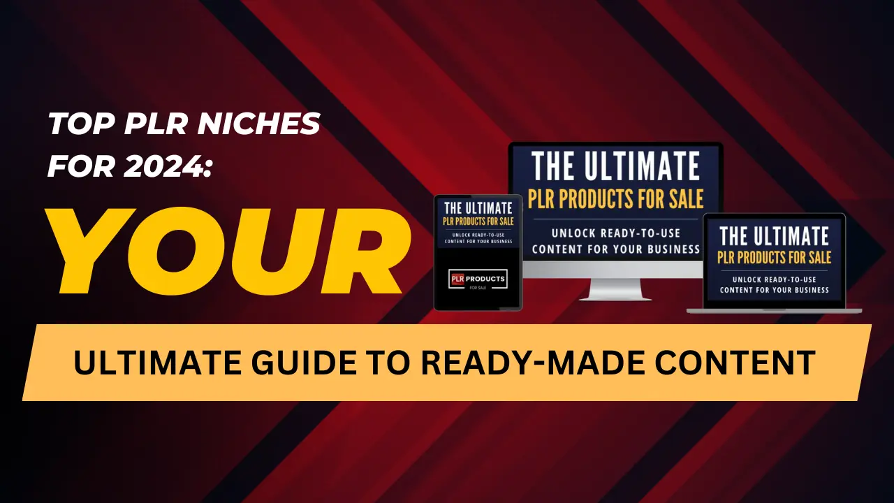 Guide to top PLR niches for 2024, featuring comparison charts and tips for profitable content in popular markets